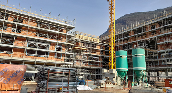 cantiere polo scolastico di San Giacomo a Laives (Bolzano)